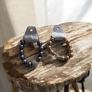 Elegant Black and Brown Beaded Bracelets